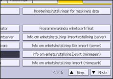 Bild av användarpanelens skärm