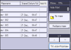 Bild av användarpanelens skärm