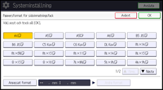 Bild av användarpanelens skärm