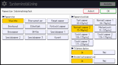 Bild av användarpanelens skärm