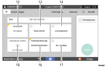 Bild av användarpanelen (numrerade detaljer)