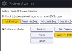 İşlem paneli ekran çizimi