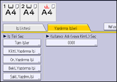 İşlem paneli ekran çizimi