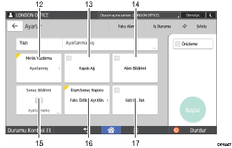 İşlem paneli ekran gösterimi numaralandırılmış balonlu resim