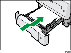 Ilustração do lado frontal da impressora