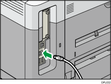 Abbildung des Anschlusses des USB-Schnittstellenkabels