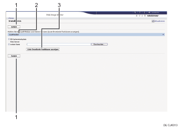 Nummerierte Abbildung der Webbrowser-Anzeige