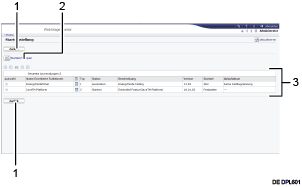 Nummerierte Abbildung der Webbrowser-Anzeige