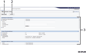 Nummerierte Abbildung der Webbrowser-Anzeige