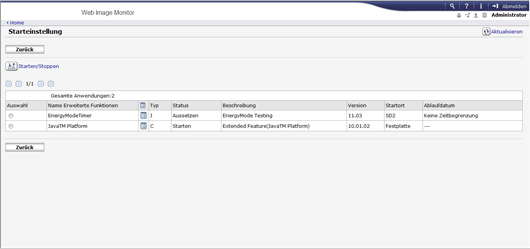 Webbrowser-Bildschirmdarstellung
