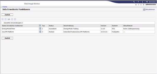 Webbrowser-Bildschirmdarstellung