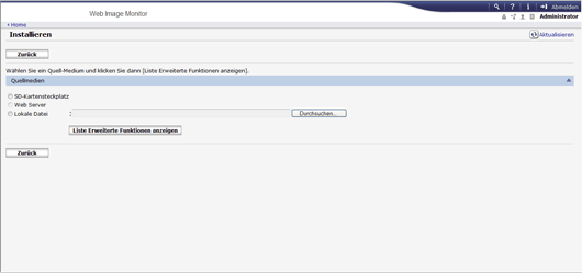 Webbrowser-Bildschirmdarstellung