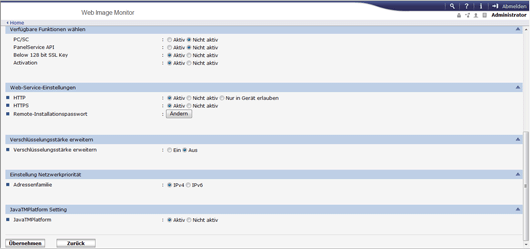 Webbrowser-Bildschirmdarstellung