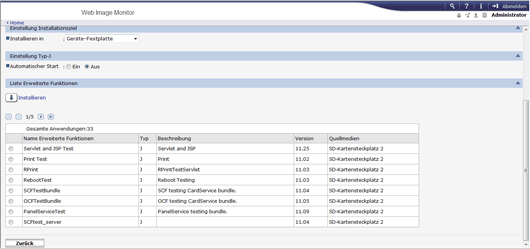 Webbrowser-Bildschirmdarstellung
