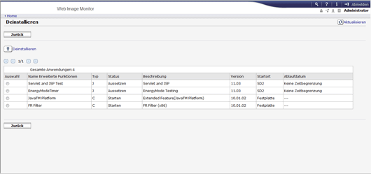 Webbrowser-Bildschirmdarstellung