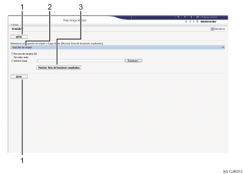Ilustración de llamada numerada de ilustración de pantalla del explorador Web
