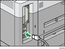 Illustrazione collegamento del cavo di interfaccia USB