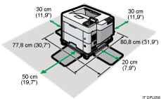 Illustrazione dello spazio necessario per l'installazione