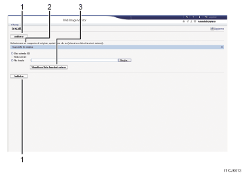 Illustrazione numerata della schermata del browser web