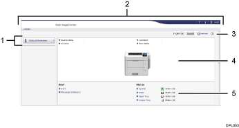 Ilustracja ekranu przeglądarki internetowej — ilustracja z numerowanymi odnośnikami