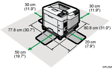 Illustration of space required for installation