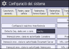 Il·lustració de pantalla del panell d'operacions