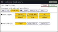Il·lustració de pantalla del panell d'operacions