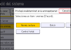 Il·lustració de pantalla del panell d'operacions