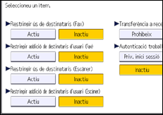Il·lustració de pantalla del panell d'operacions
