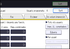 Il·lustració de pantalla del panell d'operacions