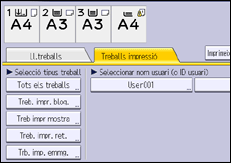 Il·lustració de pantalla del panell d'operacions