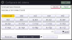 Il·lustració de pantalla del panell d'operacions