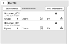 Il·lustració de pantalla del panell d'operacions