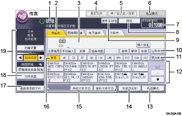 已编号的操作面板屏幕插图