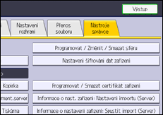 Ilustrace displeje ovládacího panelu