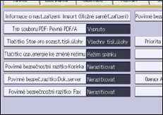 Ilustrace displeje ovládacího panelu