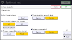 Ilustrace displeje ovládacího panelu