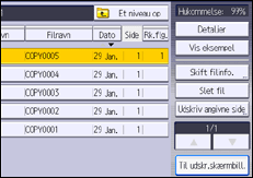 Illustration af displayet på betjeningspanelet