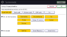 Illustration af displayet på betjeningspanelet