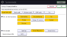 Illustration af displayet på betjeningspanelet