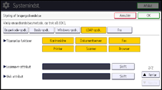 Illustration af displayet på betjeningspanelet