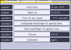 Illustration af displayet på betjeningspanelet