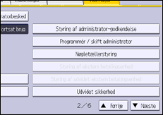 Illustration af displayet på betjeningspanelet