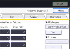 Illustration af displayet på betjeningspanelet