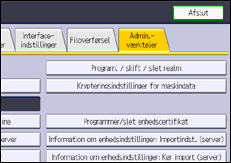 Illustration af displayet på betjeningspanelet