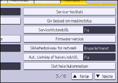 Illustration af displayet på betjeningspanelet