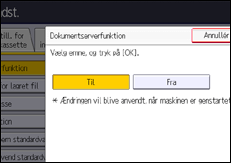 Illustration af displayet på betjeningspanelet