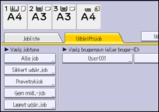 Illustration af displayet på betjeningspanelet