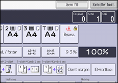 Illustration af displayet på betjeningspanelet