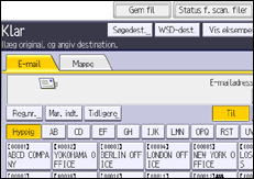 Illustration af displayet på betjeningspanelet